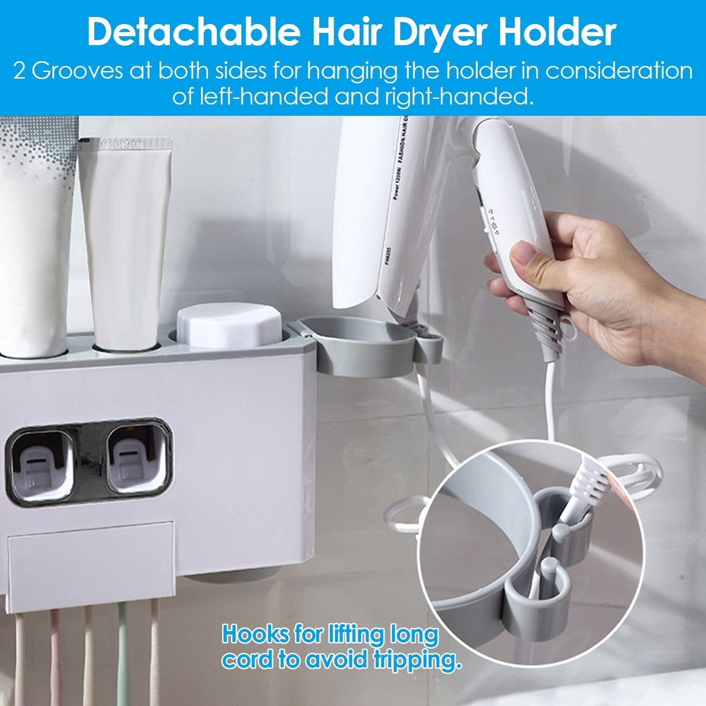 Multifunctional Wall Mount Toothbrush Organizer __stock:50 Bath Low stock refund_fee:1200 Warranty