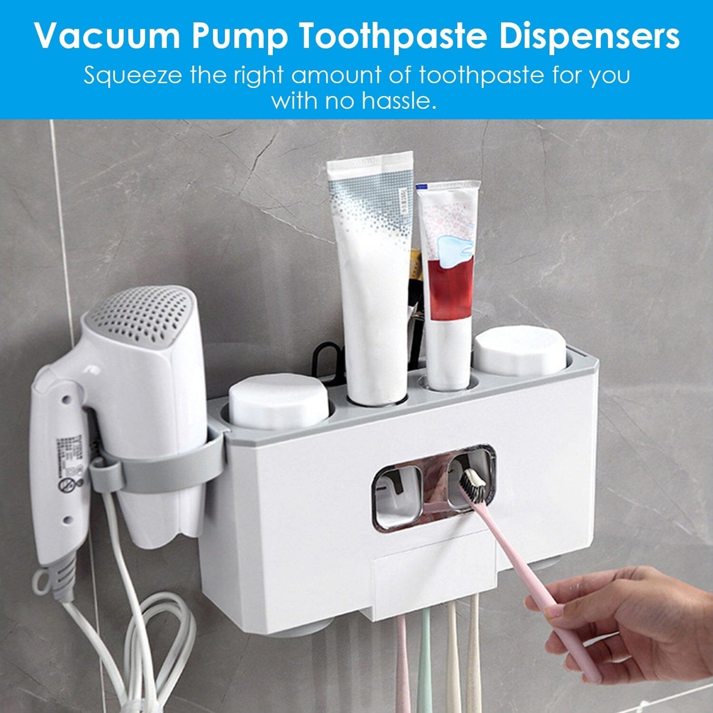 Multifunctional Wall Mount Toothbrush Organizer __stock:50 Bath Low stock refund_fee:1200 Warranty