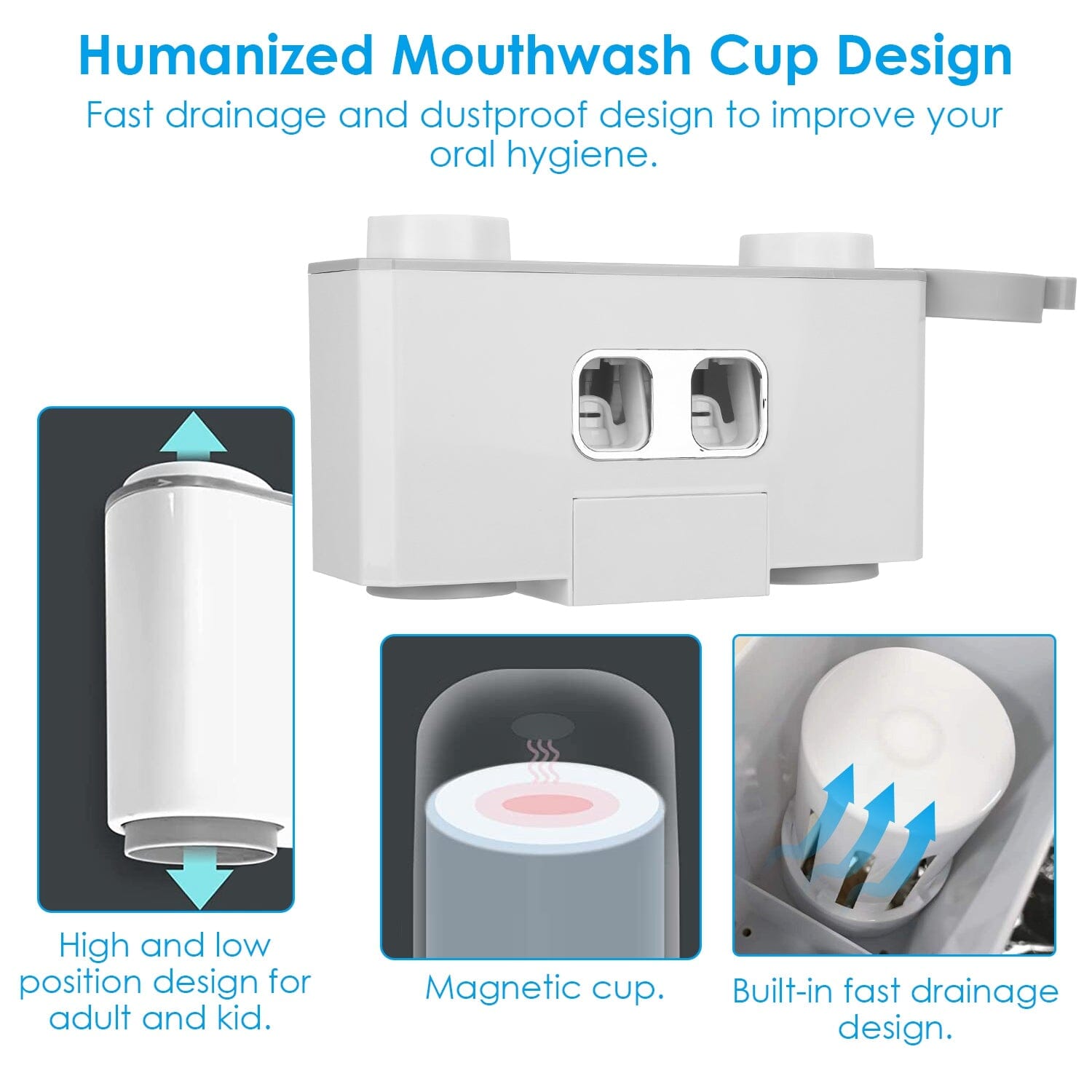 Multifunctional Wall Mount Toothbrush Organizer __stock:50 Bath Low stock refund_fee:1200 Warranty