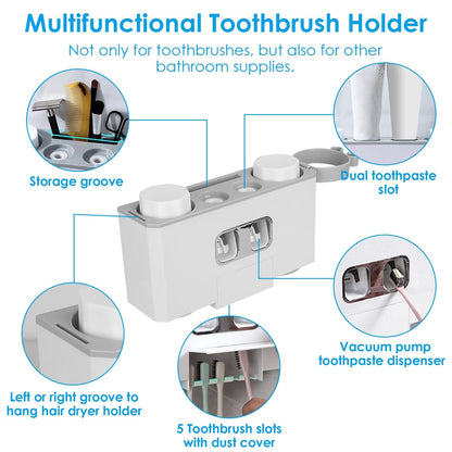 Multifunctional Wall Mount Toothbrush Organizer __stock:50 Bath Low stock refund_fee:1200 Warranty