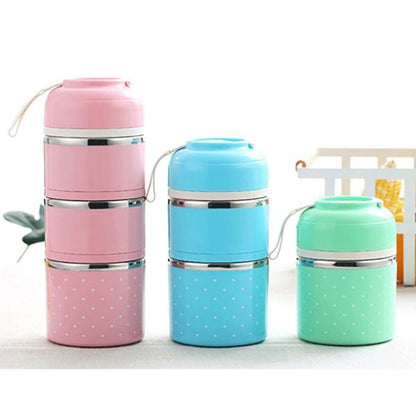 Multilayer Cute Thermal Lunch Box Stainless Steel Food Container __stock:500 Kitchen & Dining refund_fee:1200