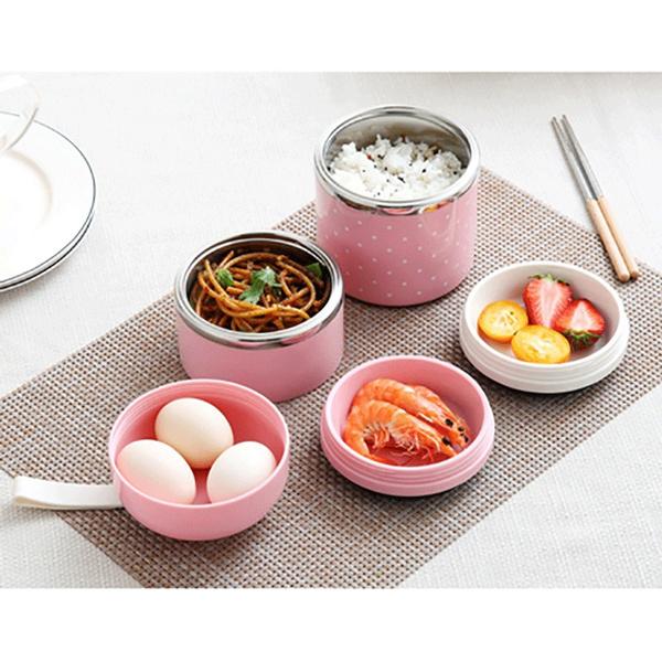 Multilayer Cute Thermal Lunch Box Stainless Steel Food Container __stock:500 Kitchen & Dining refund_fee:1200