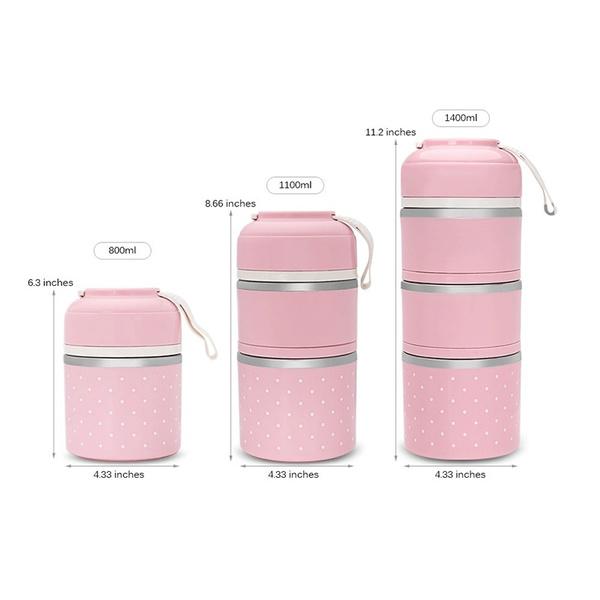 Multilayer Cute Thermal Lunch Box Stainless Steel Food Container __stock:500 Kitchen & Dining refund_fee:1200