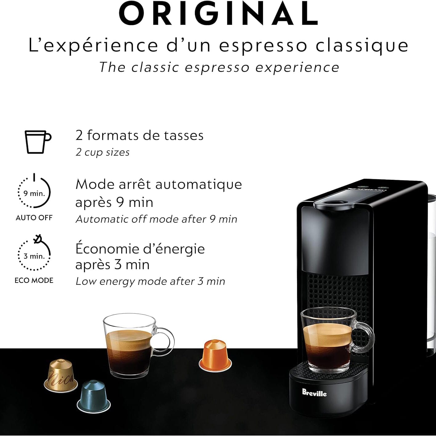 Nespresso Essenza Mini Espresso Machine by Breville __stock:50 Kitchen & Dining Low stock refund_fee:2800 Refurbished Warranty