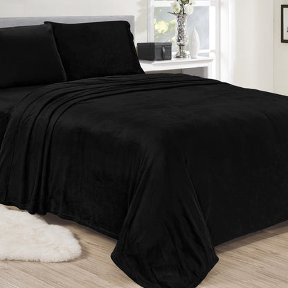 Noble House Lavana Microplush Sheet Set Black __label2:BOGO 30% OFF __stock:150 Bedding refund_fee:1200