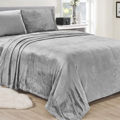 Noble House Lavana Microplush Sheet Set Gray __label2:BOGO 30% OFF __stock:150 Bedding refund_fee:1200