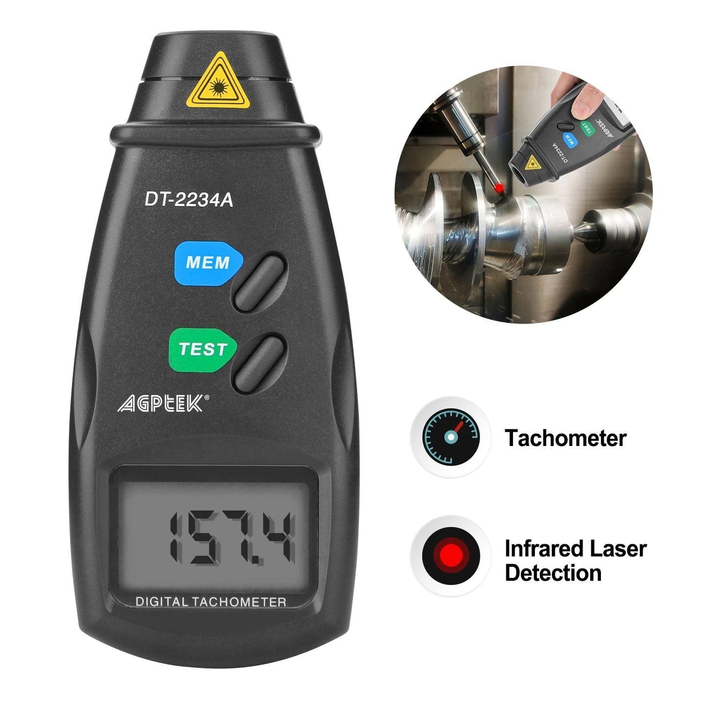 Non Contact Digital Tachometer 20713A Home Improvement refund_fee:1200 Warranty