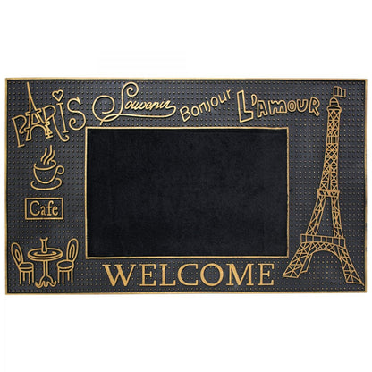 Non-Slip Rubber Utility Doormat Golden Trim Eiffel Tower __stock:50 Garden & Patio refund_fee:800