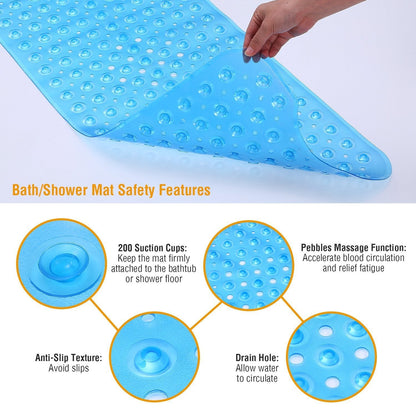 Non Slip Shower Mat Massage Anti-Bacterial with Suction Cups __stock:50 Bath refund_fee:1200