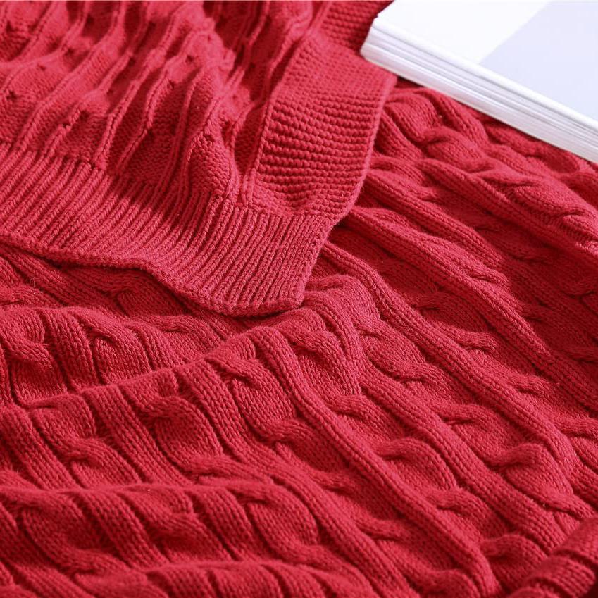 Oak 100% Cotton Cable Knit Throw Blanket __label2:BOGO 30% OFF __stock:200 Bedding refund_fee:1800