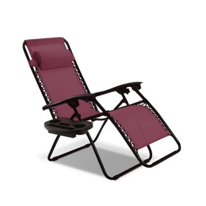 Outdoor Folding Zero Gravity Reclining Lounge Chair Dark Red __stock:50 Garden & Patio refund_fee:2200