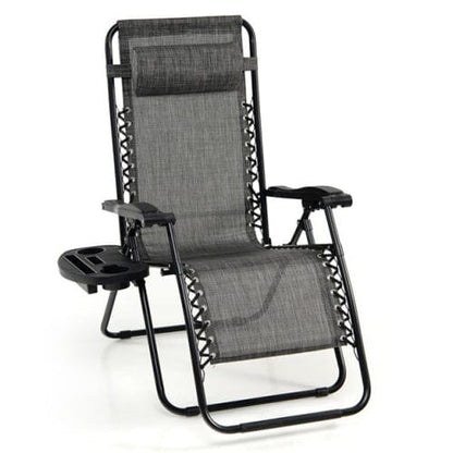 Outdoor Folding Zero Gravity Reclining Lounge Chair Gray __stock:50 Garden & Patio refund_fee:2200