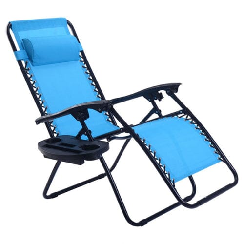 Outdoor Folding Zero Gravity Reclining Lounge Chair Light Blue __stock:50 Garden & Patio refund_fee:2200