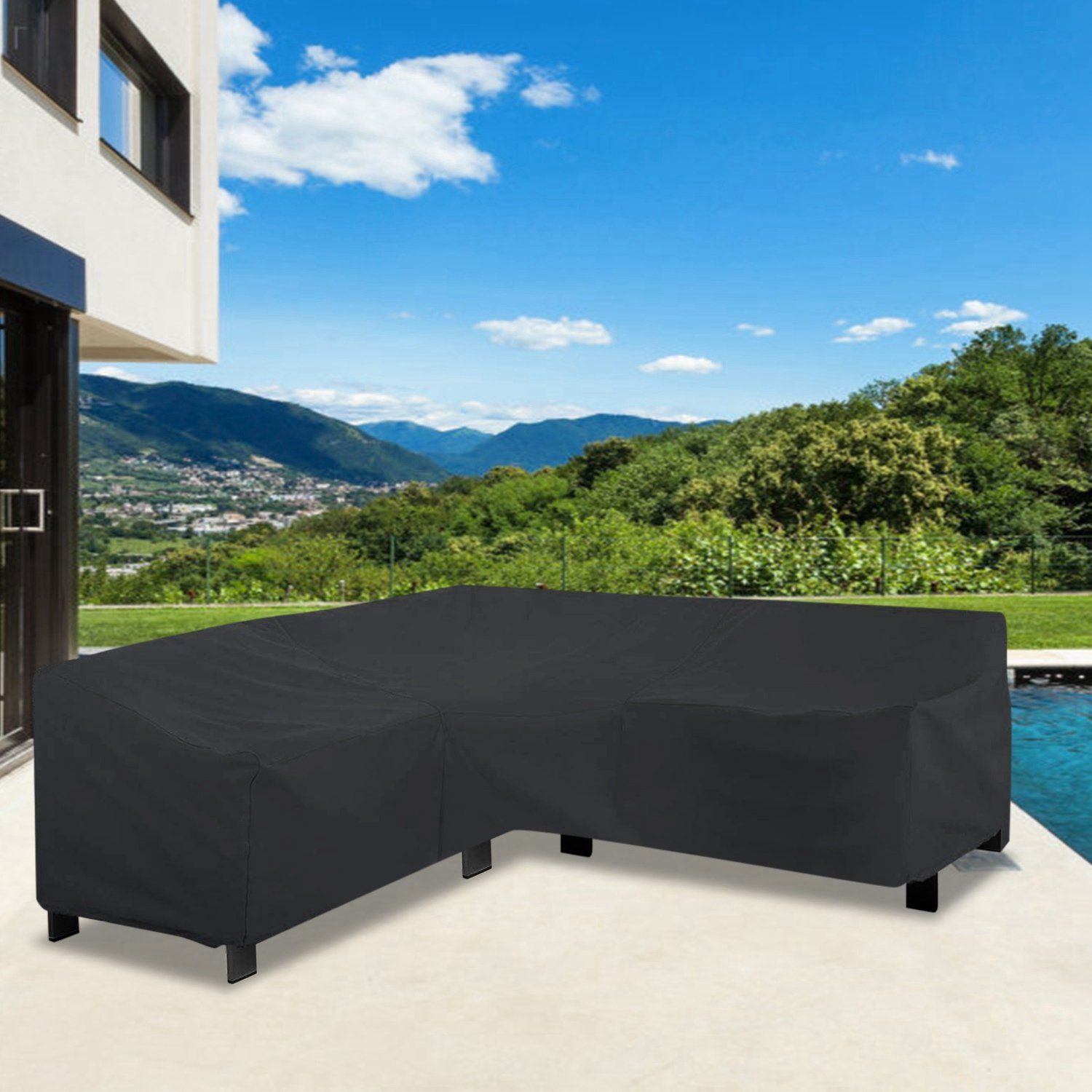 Outdoor L Shape Sofa Covers Water Resistant Garden & Patio refund_fee:1800