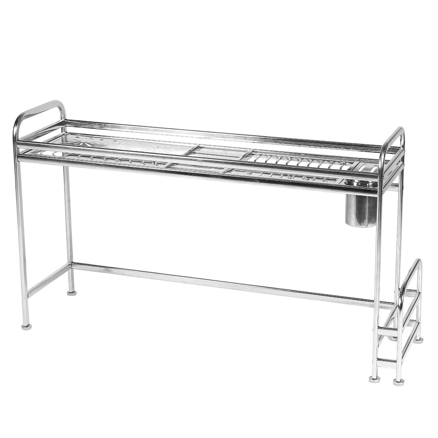 Over Sink Dish Drying Rack with Cutlery Holder __stock:150 Kitchen & Dining refund_fee:1800