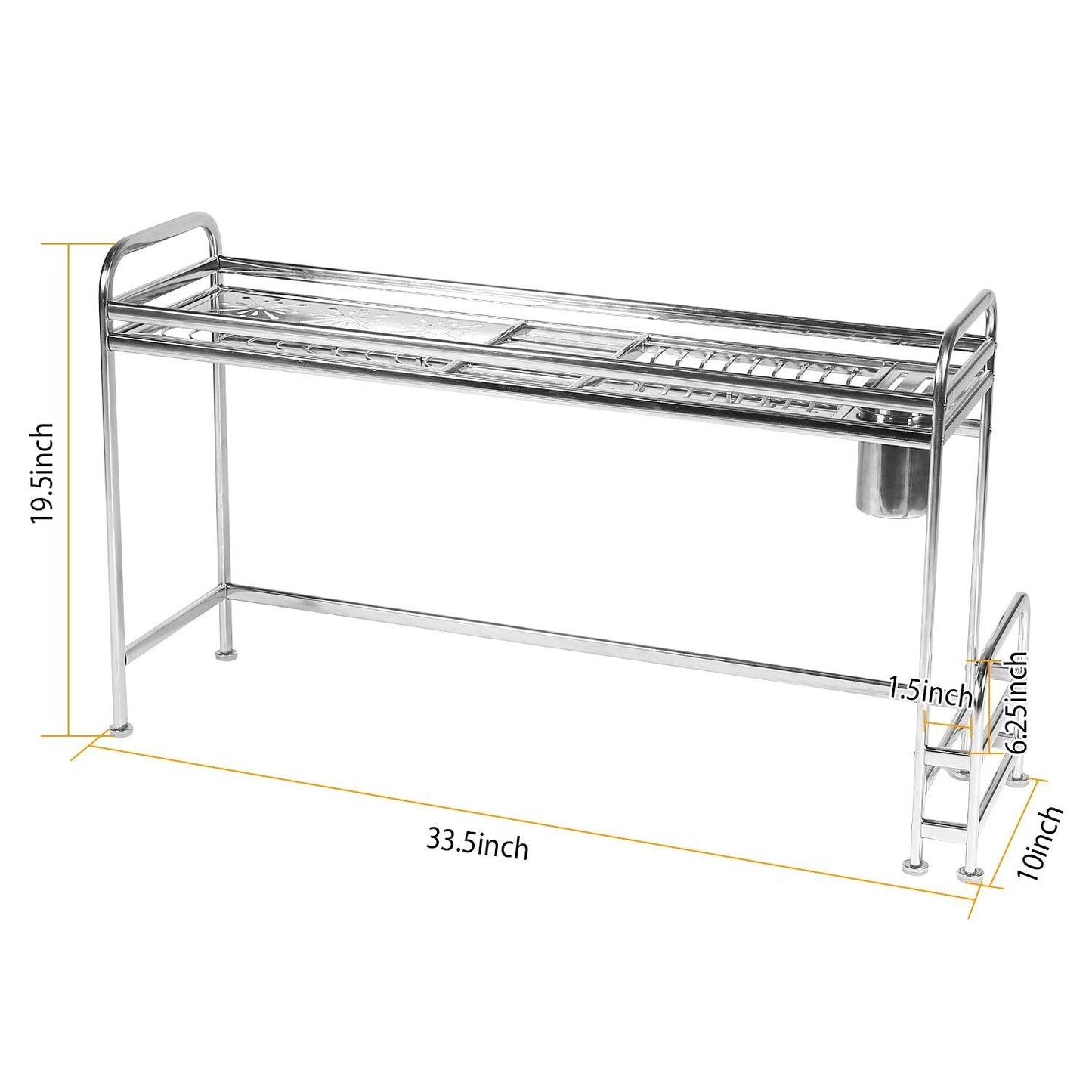 Over Sink Dish Drying Rack with Cutlery Holder __stock:150 Kitchen & Dining refund_fee:1800