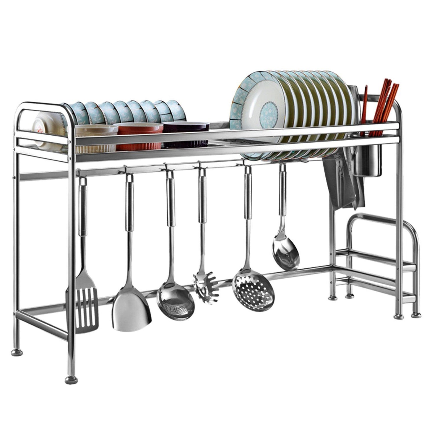 Over Sink Dish Drying Rack with Cutlery Holder __stock:150 Kitchen & Dining refund_fee:1800