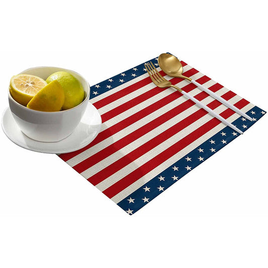 Patriotic Stars Placemats Set __stock:200 Holiday Decor & Apparel refund_fee:800