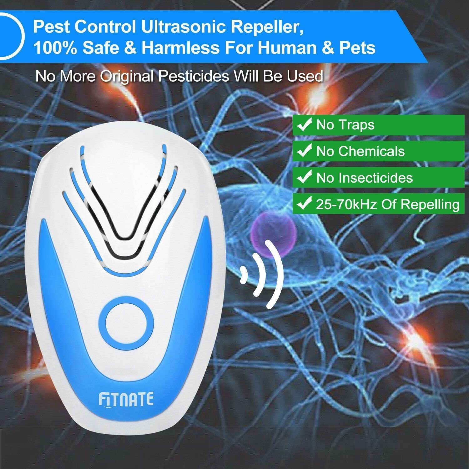 Pest Control Ultrasonic Pest Repeller __stock:50 Low stock Pest Control refund_fee:800 Warranty