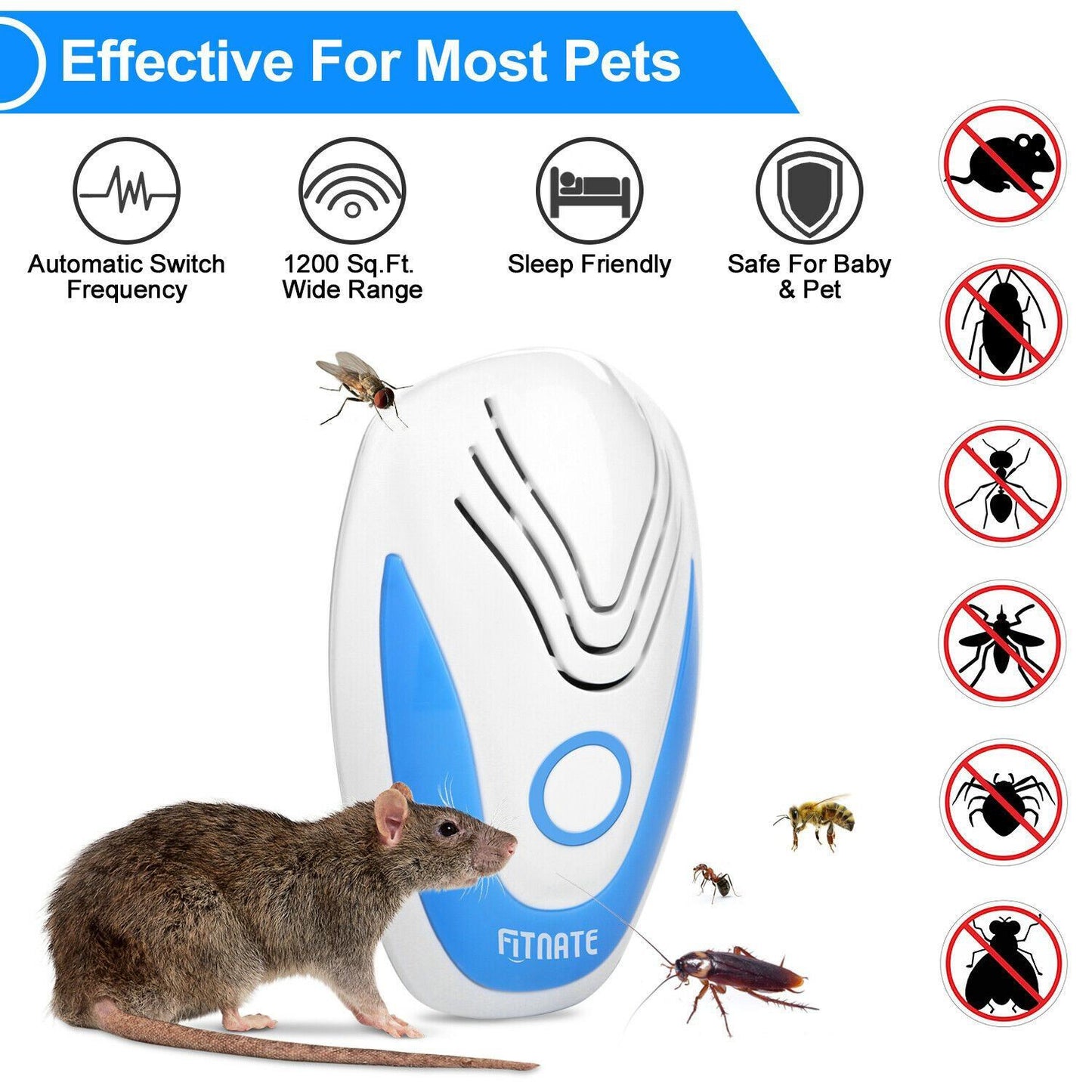 Pest Control Ultrasonic Pest Repeller __stock:50 Low stock Pest Control refund_fee:800 Warranty