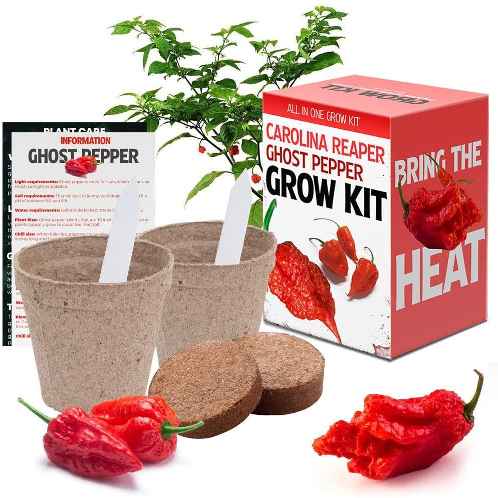 Plant Your Own Garden Grow Kit Carolina Reaper and Ghost Pepper Chili Garden & Patio refund_fee:800