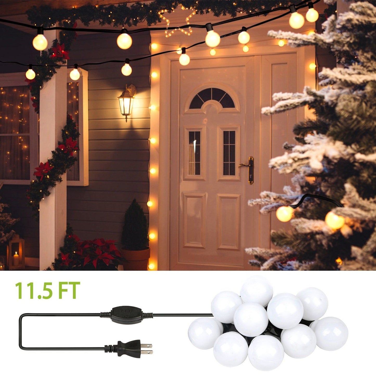 Plug-in Globe String Light Warm White Fairy Light Bulbs __stock:50 Low stock refund_fee:1200 String & Fairy Lights Warranty