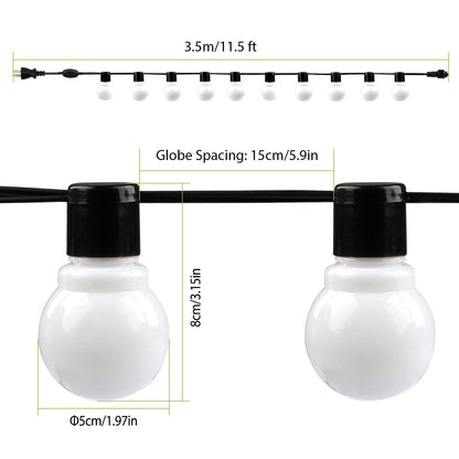 Plug-in Globe String Light Warm White Fairy Light Bulbs __stock:50 Low stock refund_fee:1200 String & Fairy Lights Warranty