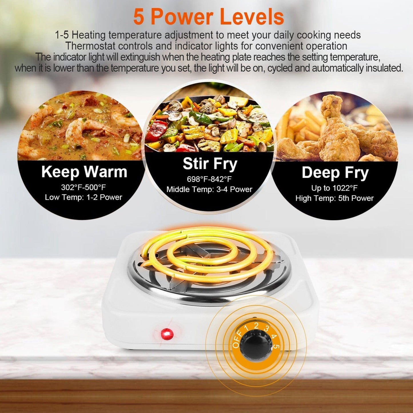 Portable Coil Heating Hot Plate Stove Countertop __stock:50 Kitchen & Dining refund_fee:1200 Warranty