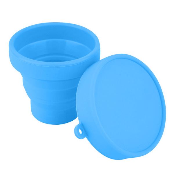 Portable Silicone Telescopic Drinking Collapsible Folding Cup Blue __stock:500 Bath refund_fee:800