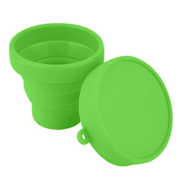 Portable Silicone Telescopic Drinking Collapsible Folding Cup Green __stock:500 Bath refund_fee:800