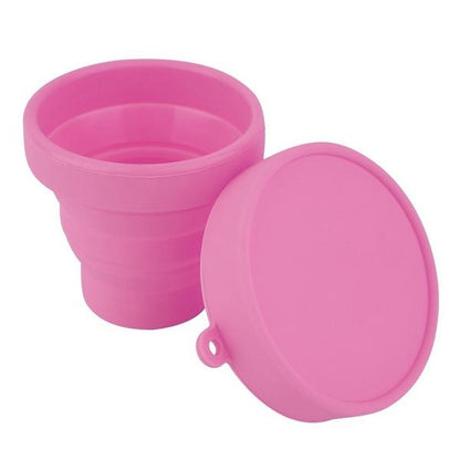 Portable Silicone Telescopic Drinking Collapsible Folding Cup Pink __stock:500 Bath refund_fee:800