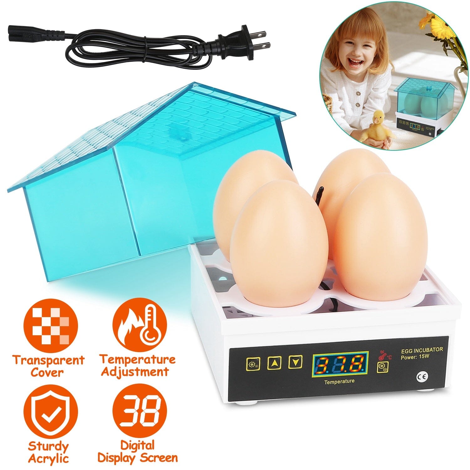 Professional Poultry Hatcher with Digital Display Automatic Temperature Humidity __stock:50 Kitchen & Dining refund_fee:1200 Warranty