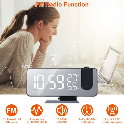 Projection Alarm Clock with Radio Function __stock:50 Household Appliances refund_fee:1200 Warranty