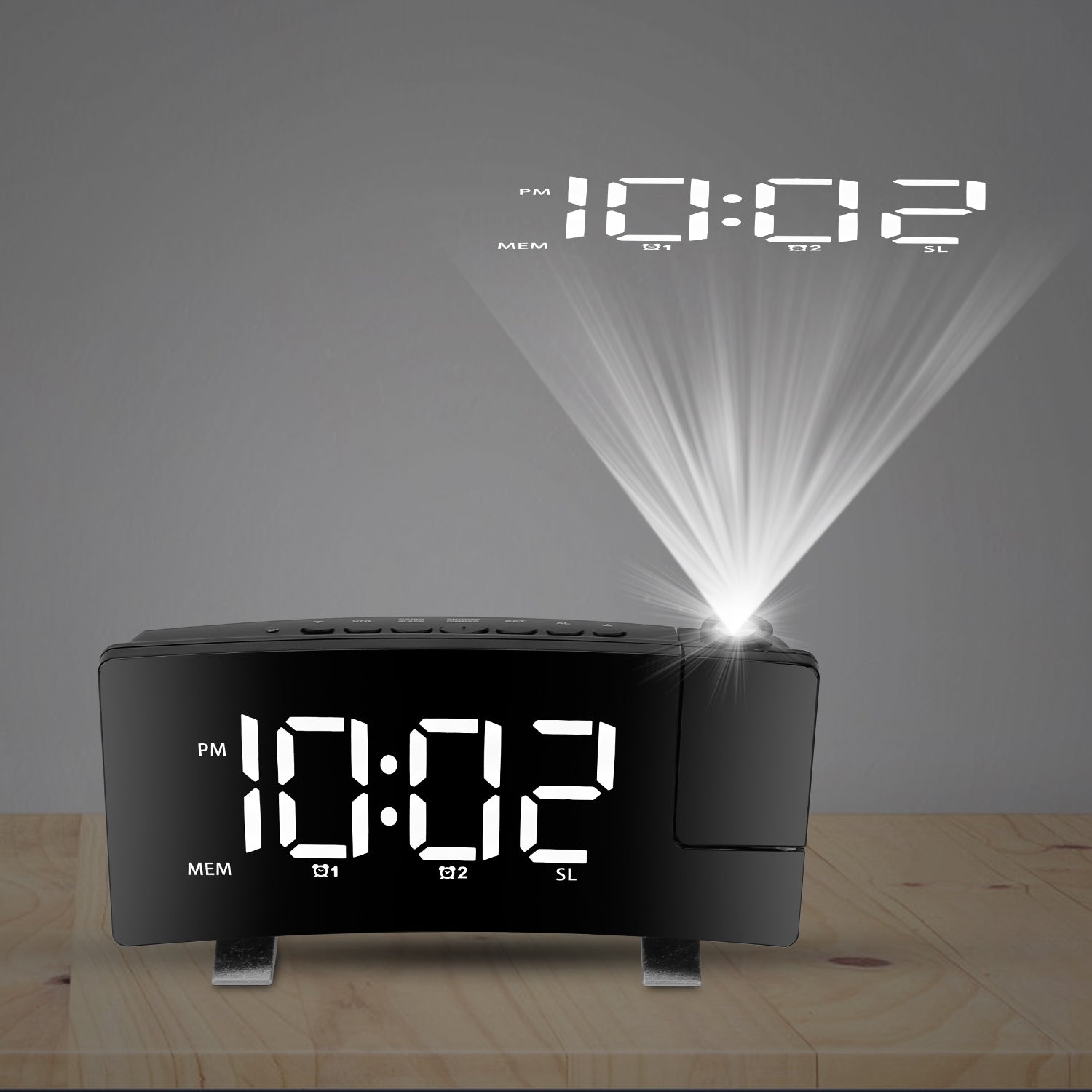 Projection Alarm Clock with Radio __stock:100 Household Appliances refund_fee:1200 Warranty