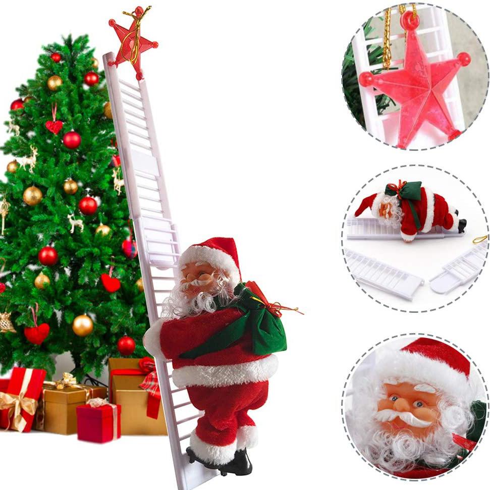 Puroregno Electric Climbing Ladder Rope Santa Claus Doll Holiday Decor & Apparel refund_fee:800