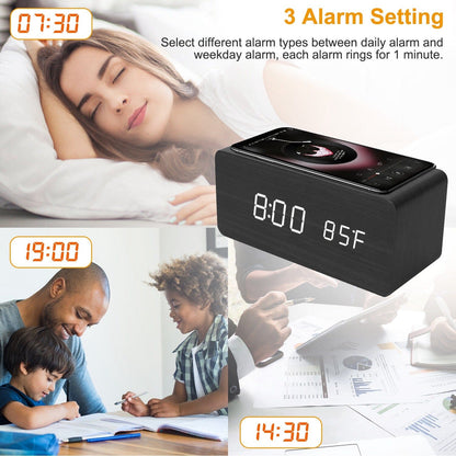 Qi Wireless Charger Digital Alarm Clock __stock:50 Household Appliances refund_fee:1200 Warranty