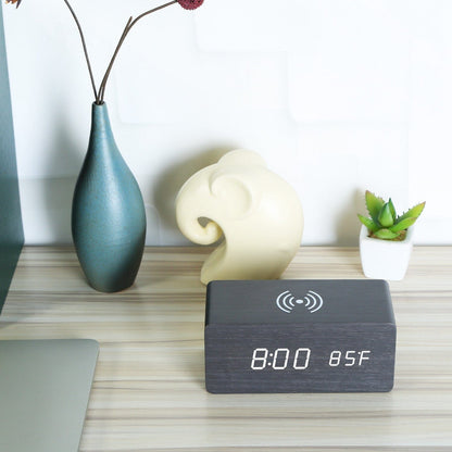 Qi Wireless Charger Digital Alarm Clock __stock:50 Household Appliances refund_fee:1200 Warranty