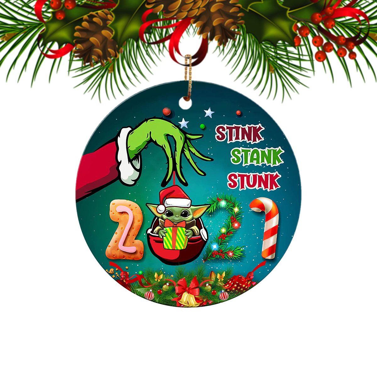 Quarantine Special Christmas Tree Ornaments Grinch __stock:100 Holiday Decor & Apparel refund_fee:800