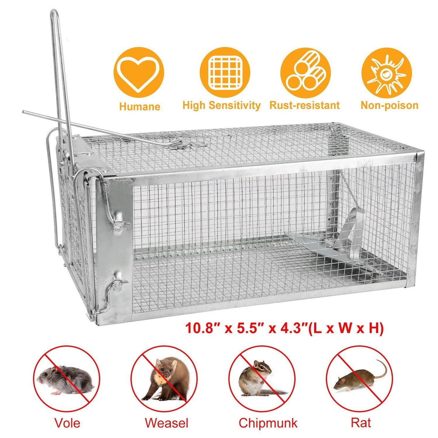 Rat Trap Cage Humane Live Rodent __stock:300 Pest Control refund_fee:1200 Warranty