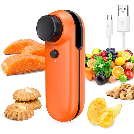 Rechargeable 2-in-1 Bag Mini Heat Sealer Orange __stock:200 Kitchen & Dining refund_fee:800 Warranty