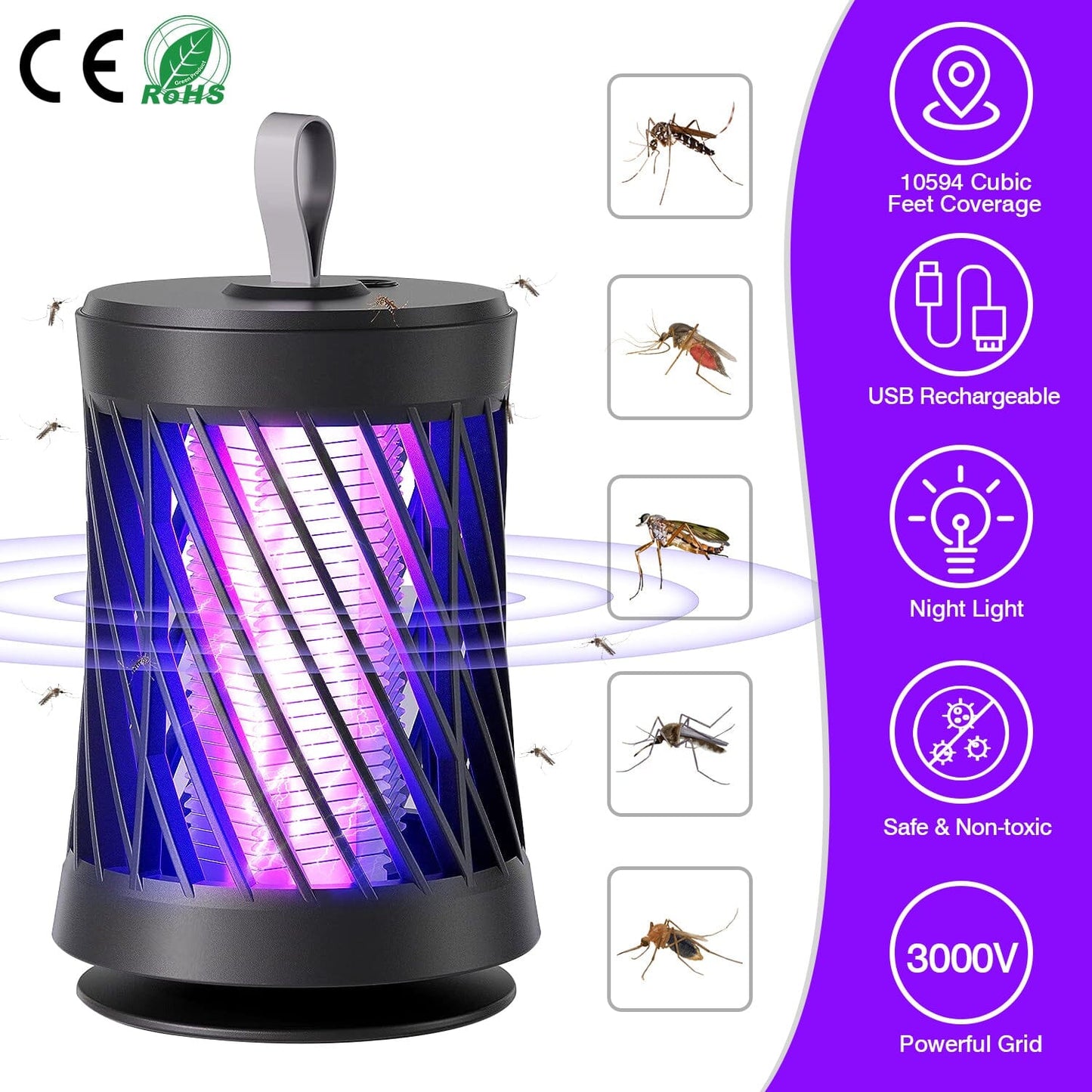 Rechargeable Mosquito Killer Lamp with Night Light __stock:50 Pest Control refund_fee:1200 Warranty