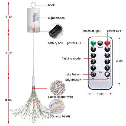 Remote Control Waterproof Christmas Fireworks LED String Lights __stock:100 refund_fee:800 String & Fairy Lights Warranty