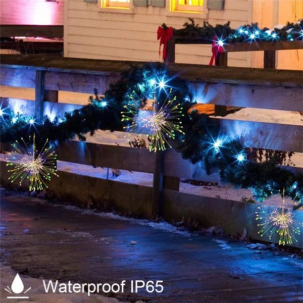 Remote Control Waterproof Christmas Fireworks LED String Lights __stock:100 refund_fee:800 String & Fairy Lights Warranty