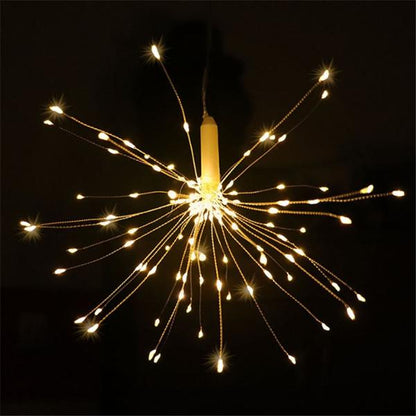 Remote Control Waterproof Christmas Fireworks LED String Lights Warm White __stock:100 refund_fee:800 String & Fairy Lights Warranty