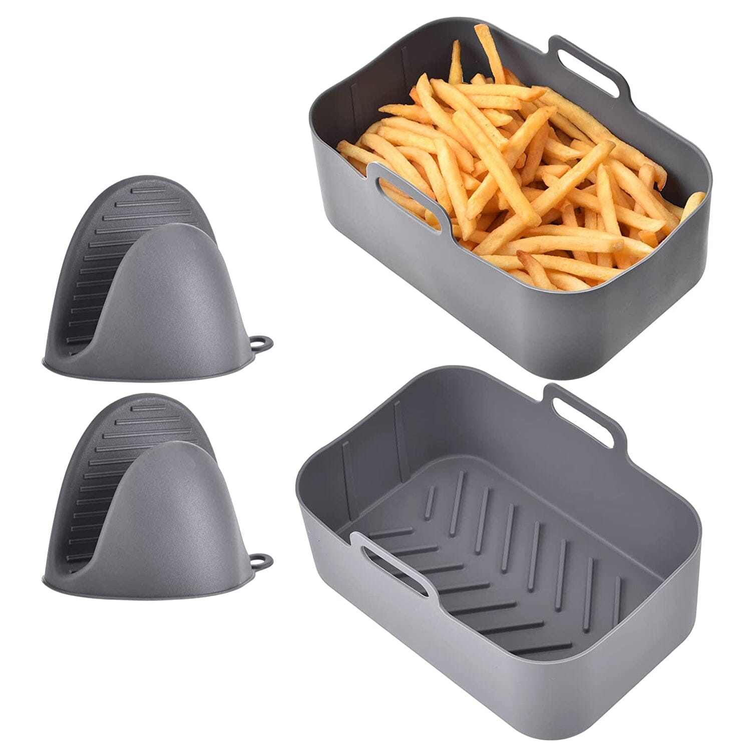 Reusable Air Fryer Silicone Pot Rectangle Replacement of Parchment Liners 6-8 Quart __stock:50 Kitchen & Dining Low stock refund_fee:1200