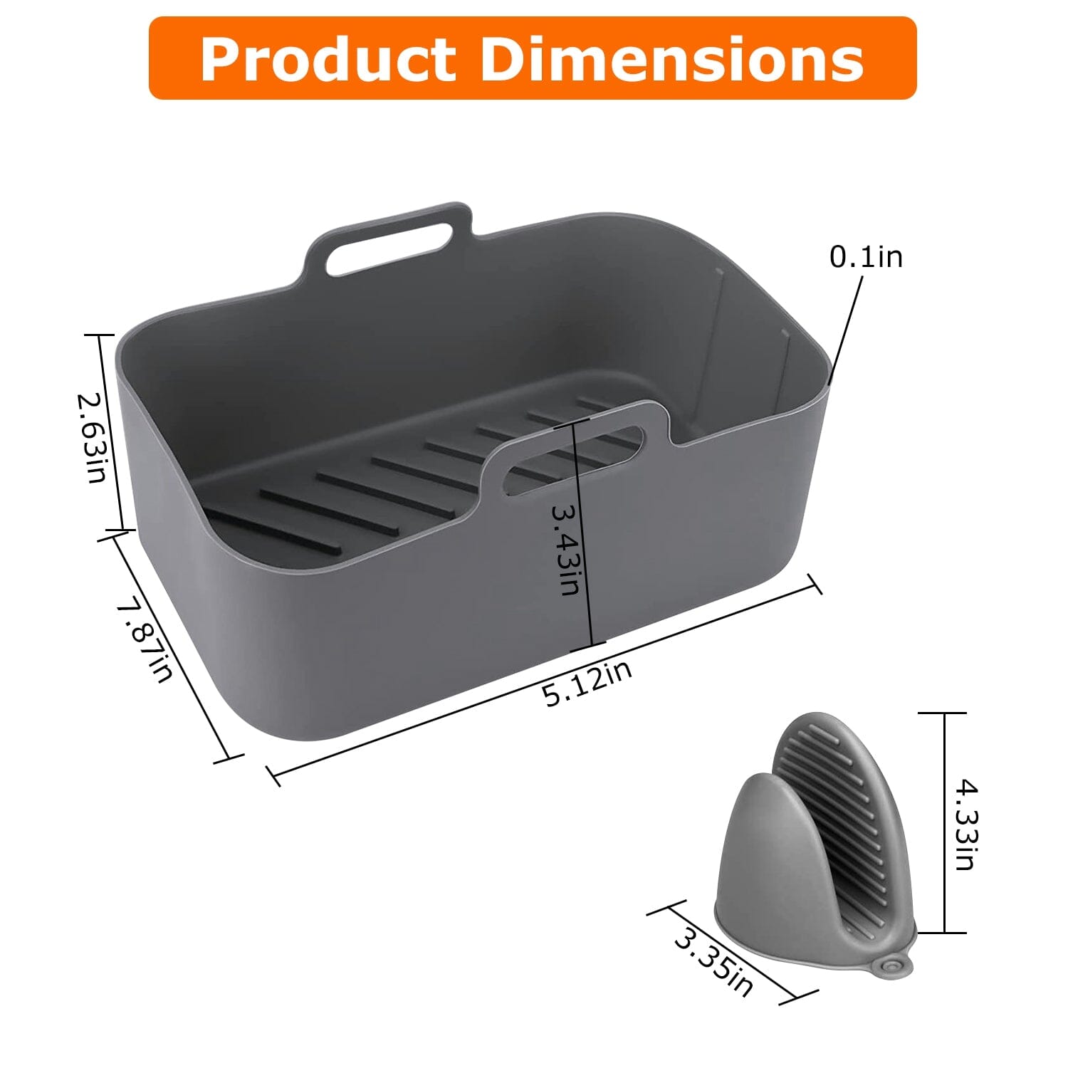 Reusable Air Fryer Silicone Pot Rectangle Replacement of Parchment Liners 6-8 Quart __stock:50 Kitchen & Dining Low stock refund_fee:1200