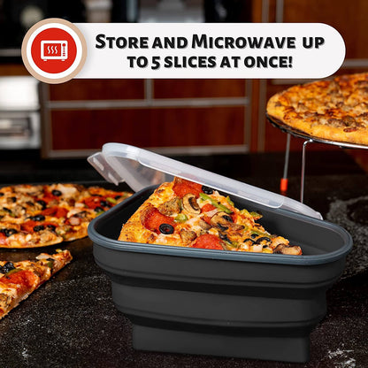 Reusable Pizza Storage Container with 5 Microwavable Serving Trays __stock:200 Kitchen & Dining refund_fee:1200