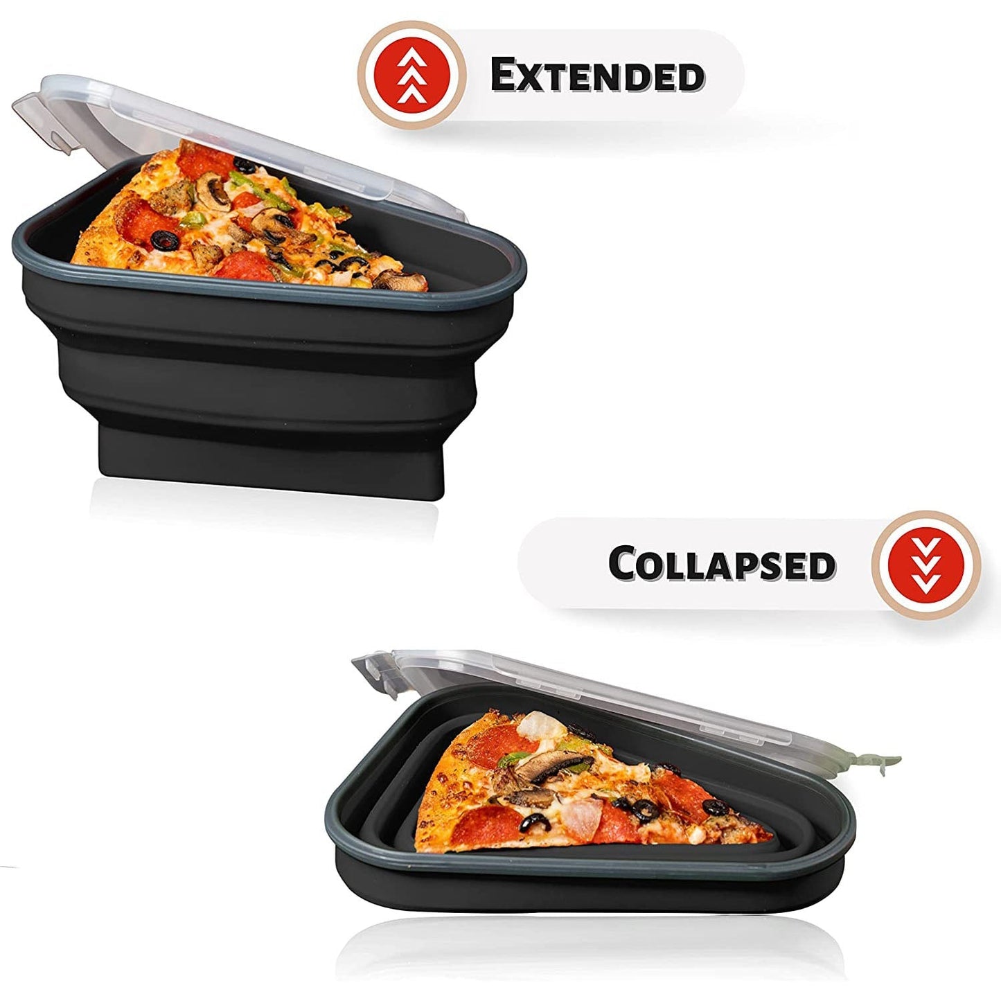 Reusable Pizza Storage Container with 5 Microwavable Serving Trays __stock:200 Kitchen & Dining refund_fee:1200