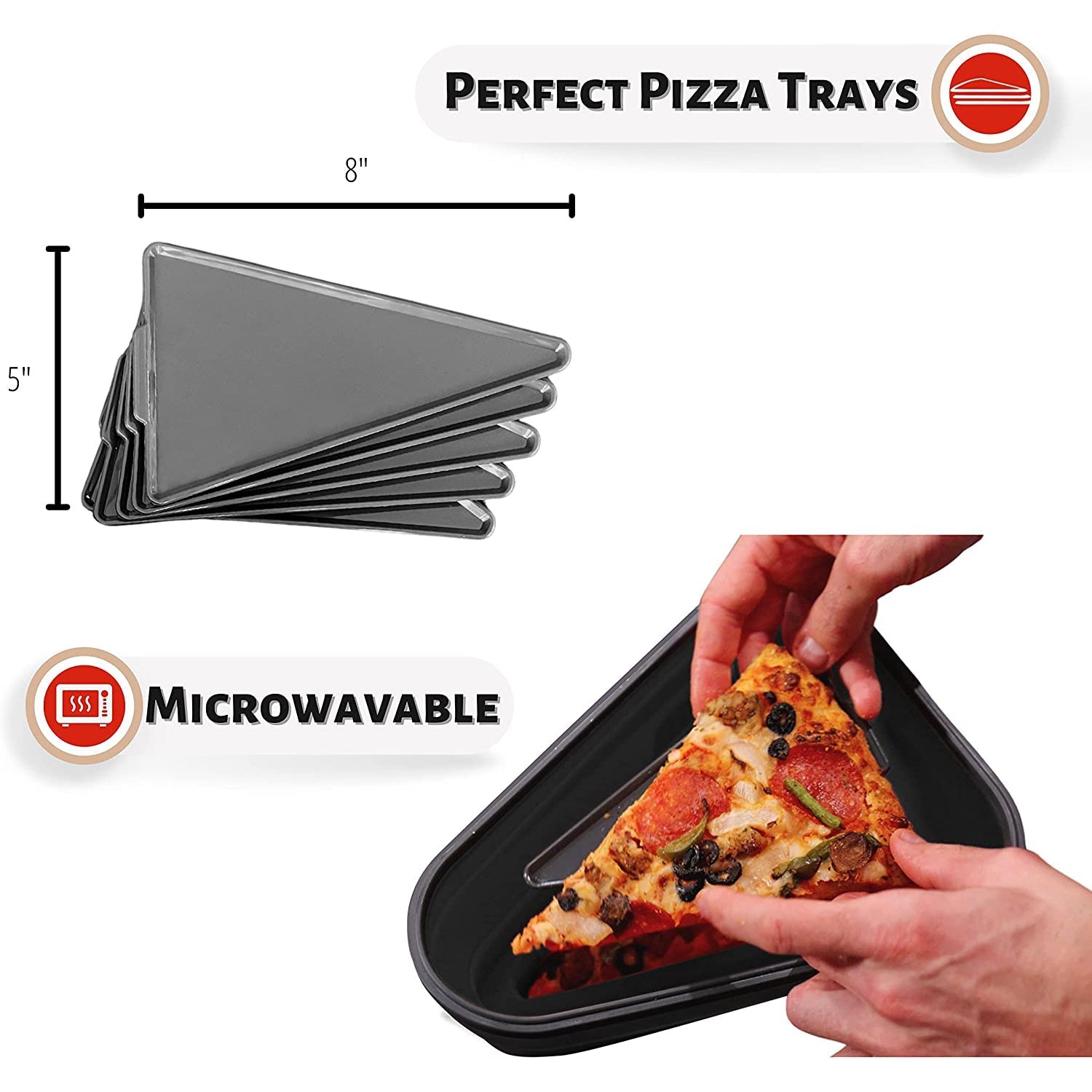 Reusable Pizza Storage Container with 5 Microwavable Serving Trays __stock:200 Kitchen & Dining refund_fee:1200