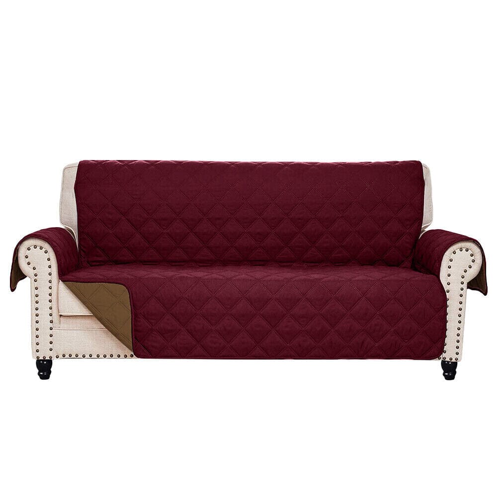 Reversible Quilted Furniture Cover Burgundy/Taupe __stock:1000 Furniture and Décor refund_fee:1200